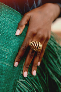 Brass Spaced Dome Ring - SAMPLE