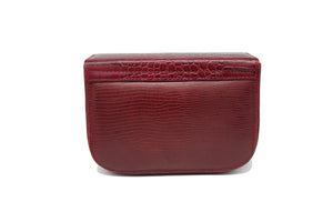 Mini Split Flap Burgundy Handbag