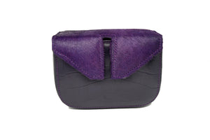 Mini Split Flap Purple Leather Handbag