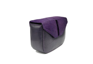 Mini Split Flap Purple Leather Handbag