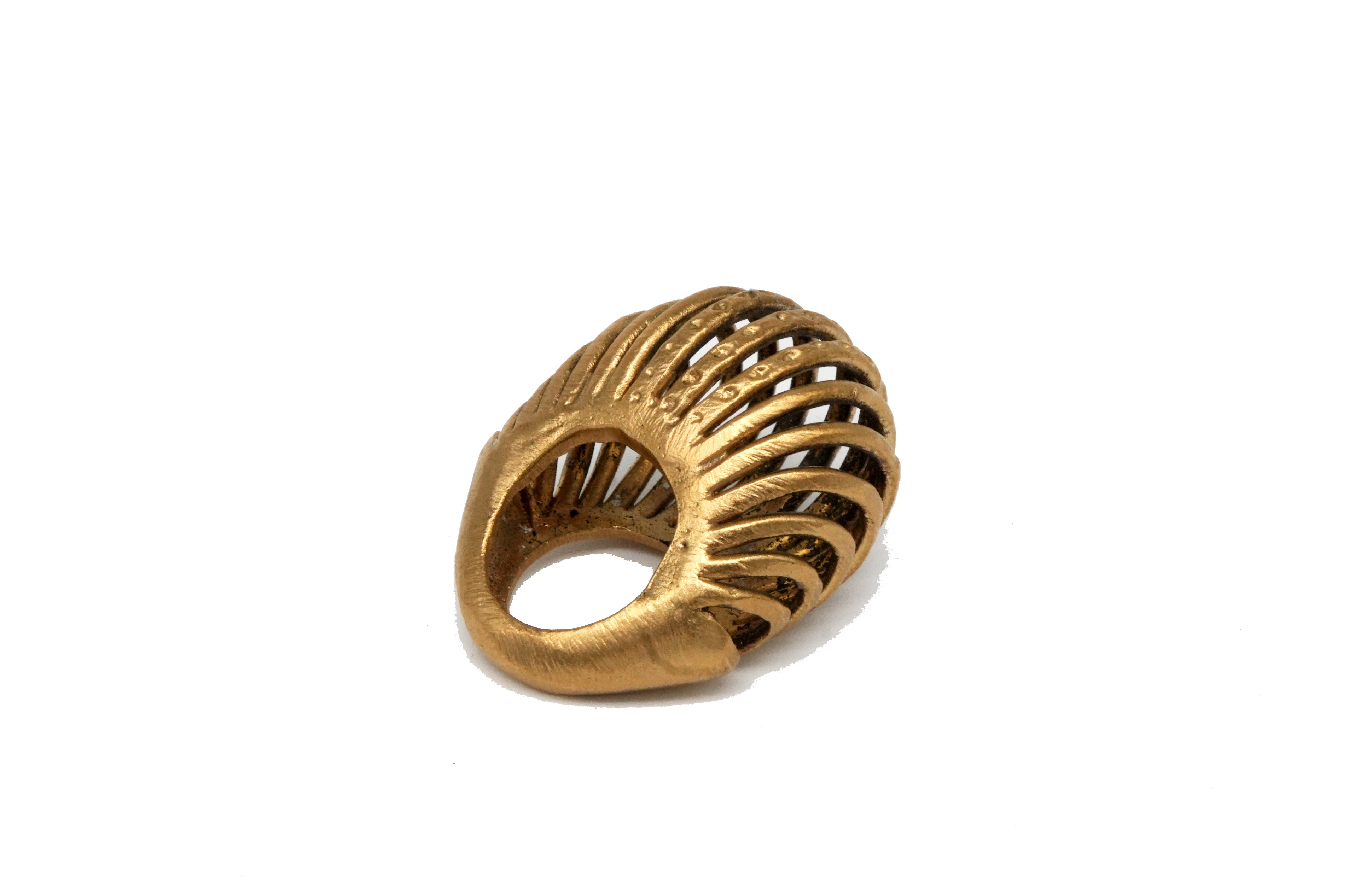 Brass Spaced Dome Ring - SAMPLE