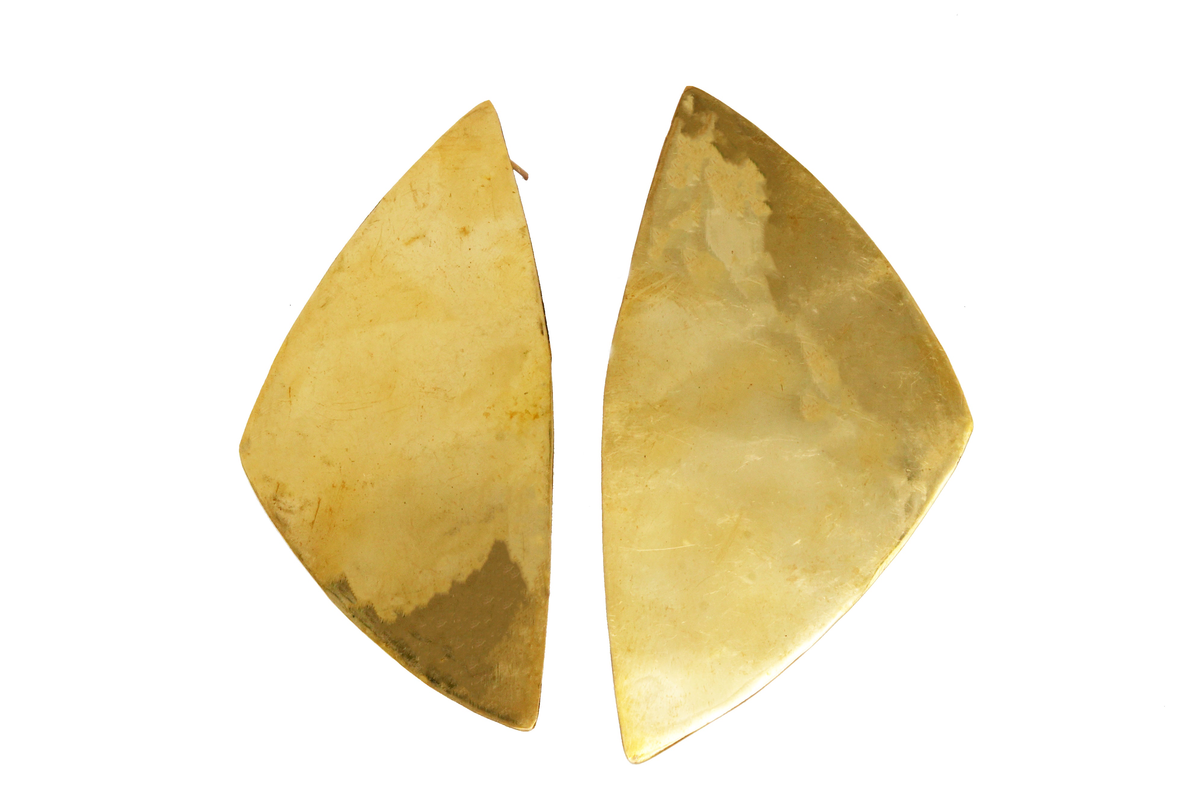 Brass Oversized Triangle Earrings