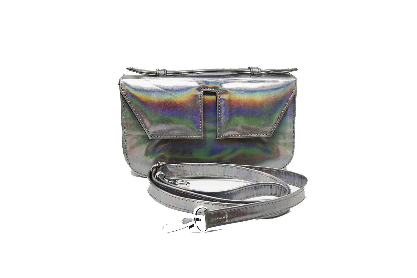 Long Split Flap Iridescent Handbag