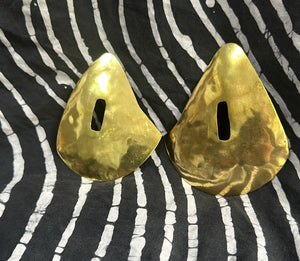 Brass Oversized Triangle CutOut Earrings