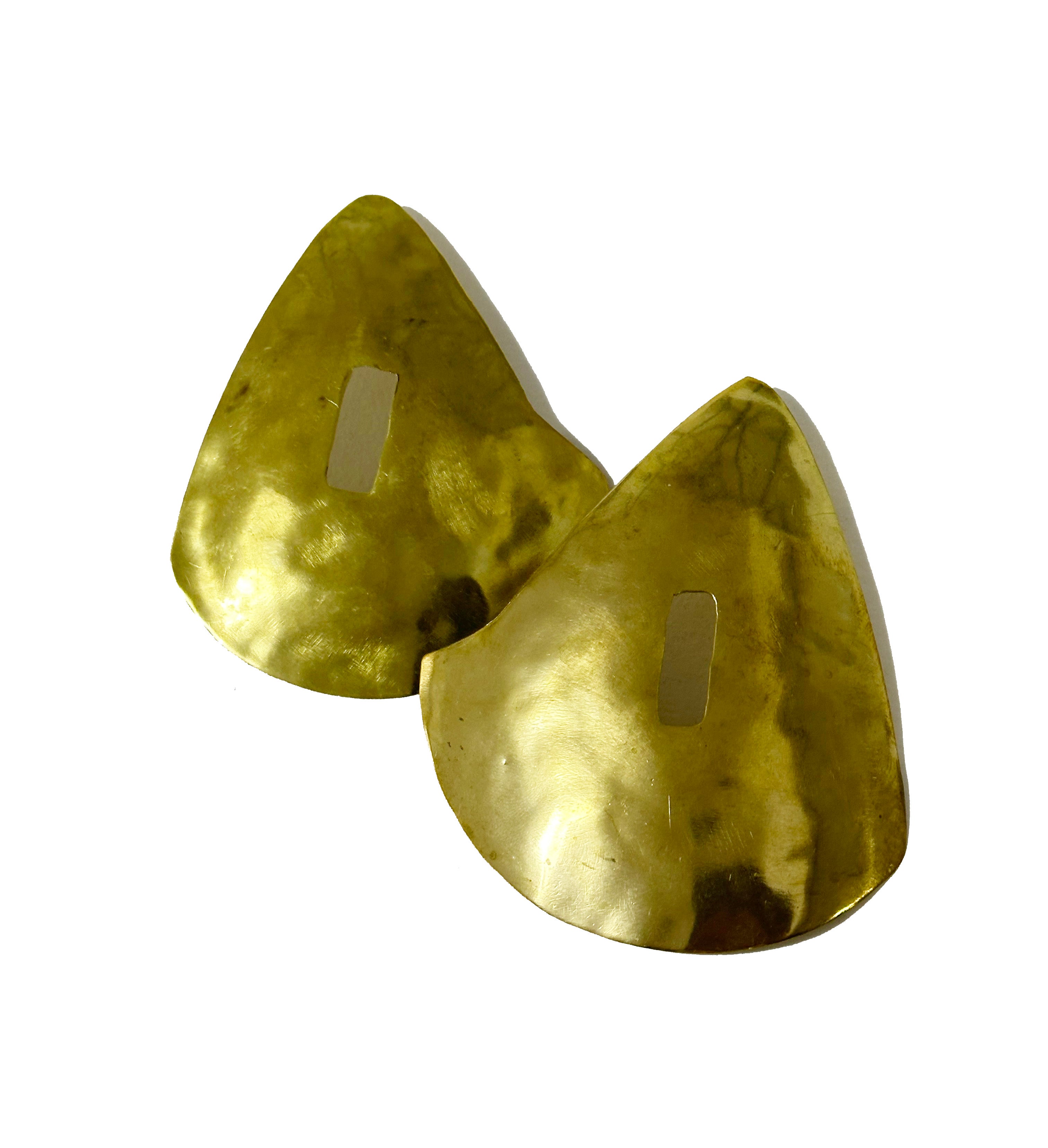 Brass Oversized Triangle CutOut Earrings